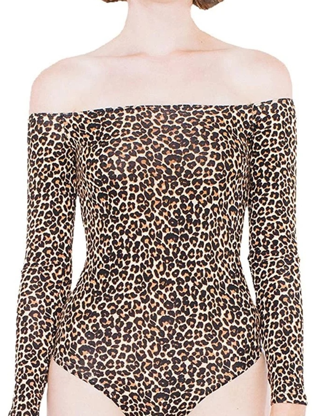 American Apparel Off The Shoulder Long Sleeve Bodysuit - Small